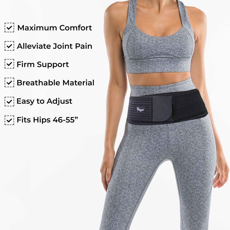 Posture Magic Sacroiliac SI Joint Support Belt for Women and Men - Reduce Sciatic, Pelvic, Lower Back and Leg Pain - Stabilize SI Joint (Plus (Hip Size 46-55")) - Image 2